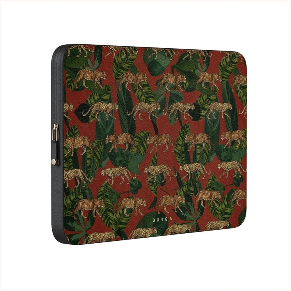 Burga Red Jungle Leopard Print Laptop Sleeve